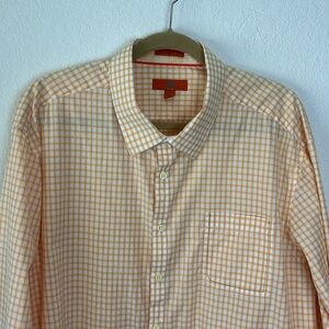 Men's EGARA Yellow Checkered Button-Up Long Sleeve Cotton Shirt - Big Bold 3XLT